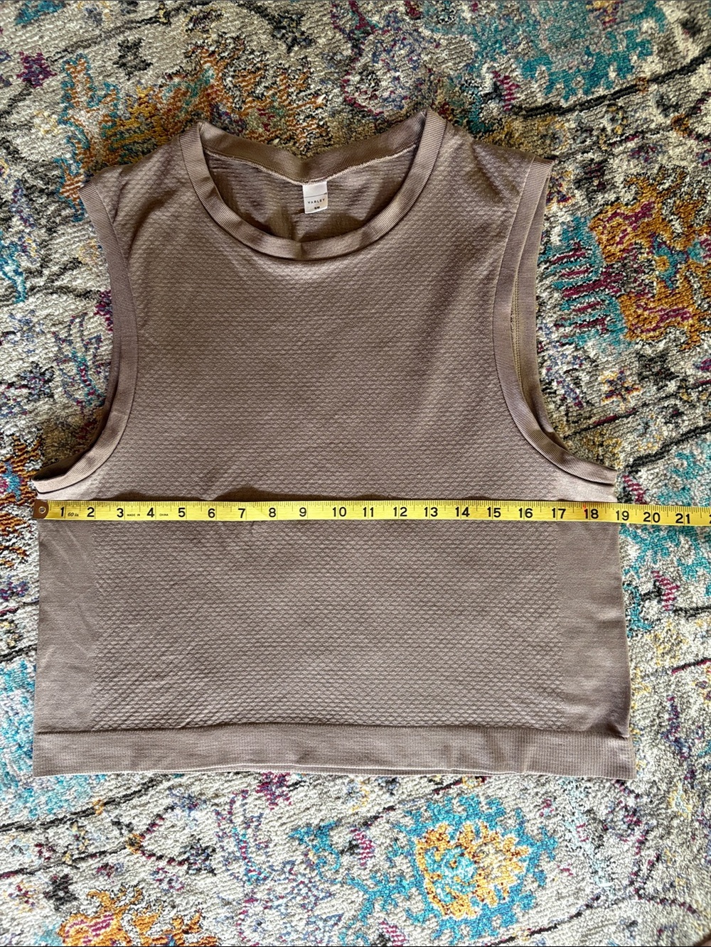 Varley Taupe Textured Muscle Tank Top - Picture 4 of 7